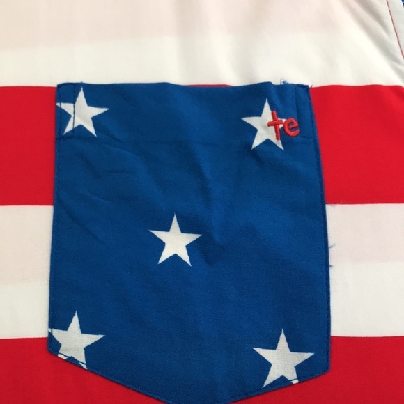Tipsy Elves The Flag Shirt  Men's Button Down Size XXL New with tags - Picture 4 of 9
